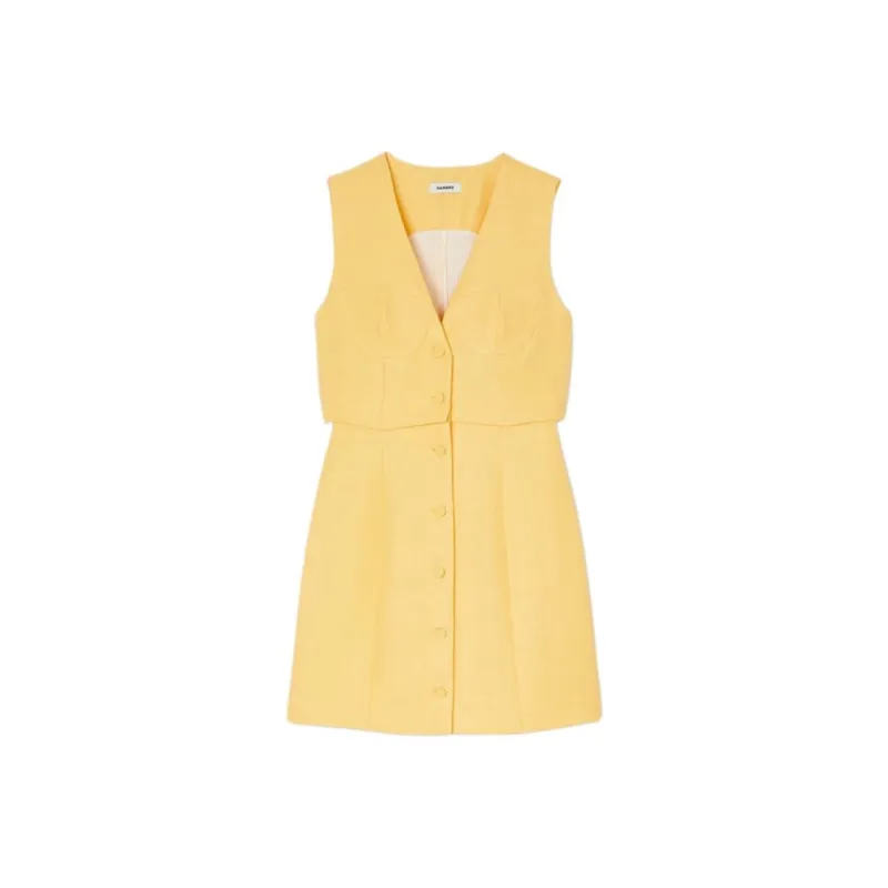 Sandro Sleeveless Dress Women's Yellow-0