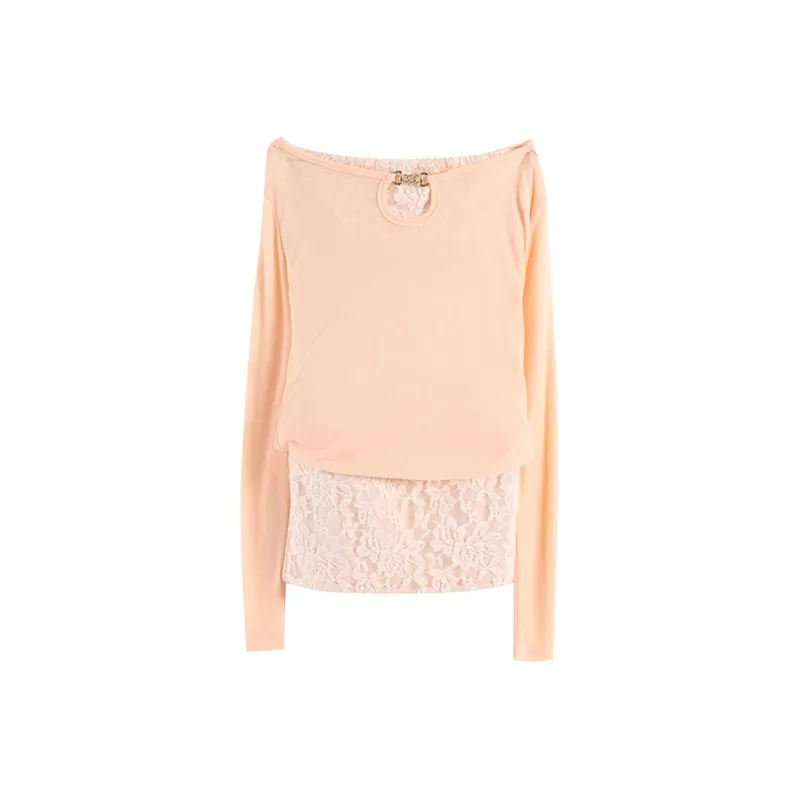 Pzhk Long Sleeved Dresses Women's Pink-0