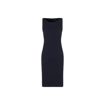 EMPORIO ARMANI Wool blend Jacquard Jersey Sheath Dress With Embossed Pattern