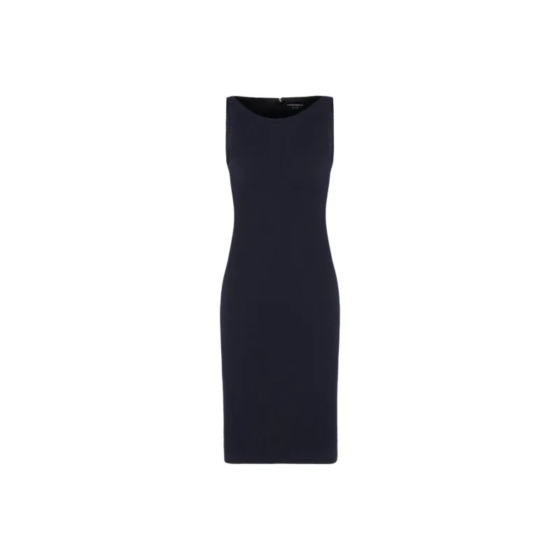 EMPORIO ARMANI Wool blend Jacquard Jersey Sheath Dress With Embossed Pattern-0