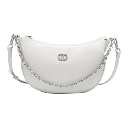VANDEE Top Grain Cow Leather Crossbody Bag, Shoulder Bag Women's Black/White