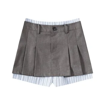 NTOT Casual Short Skirts Women's Gray
