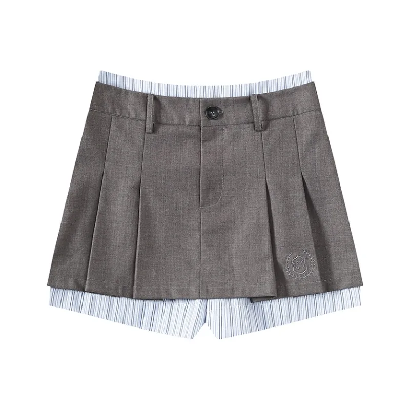 Umoumo Casual Short Skirts Women's Gray-0