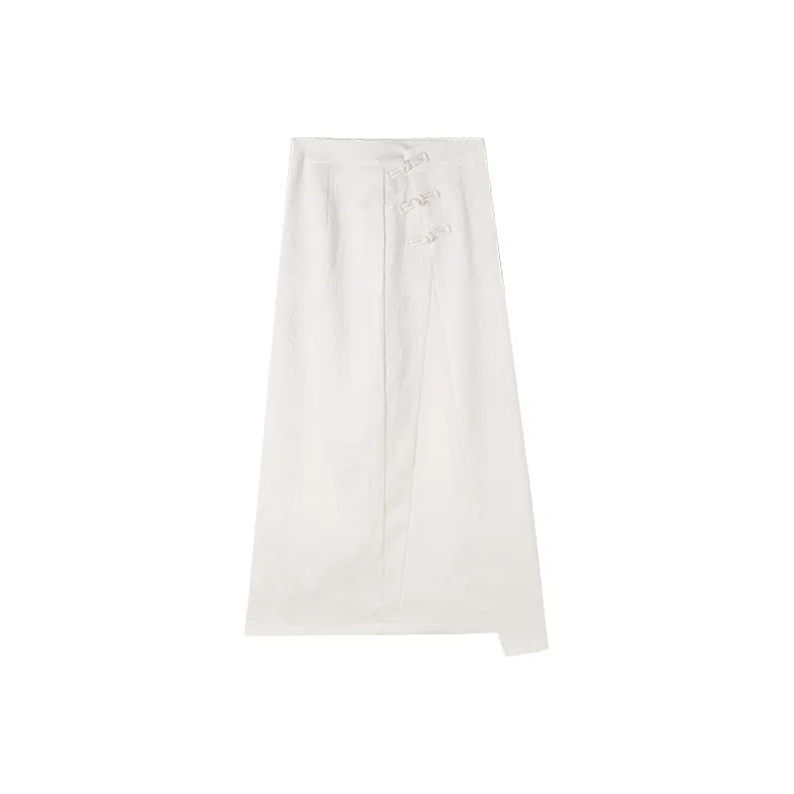HIPPIEMISS Casual Long Skirts Women's White-0
