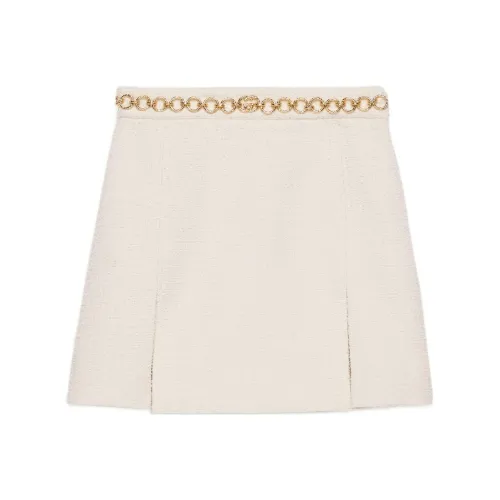 GUCCI Casual Short Skirts Women's Ivory White