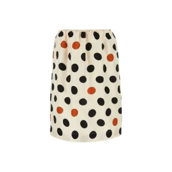 Bottega Veneta Rear Slit Polka Dot Printed Skirt