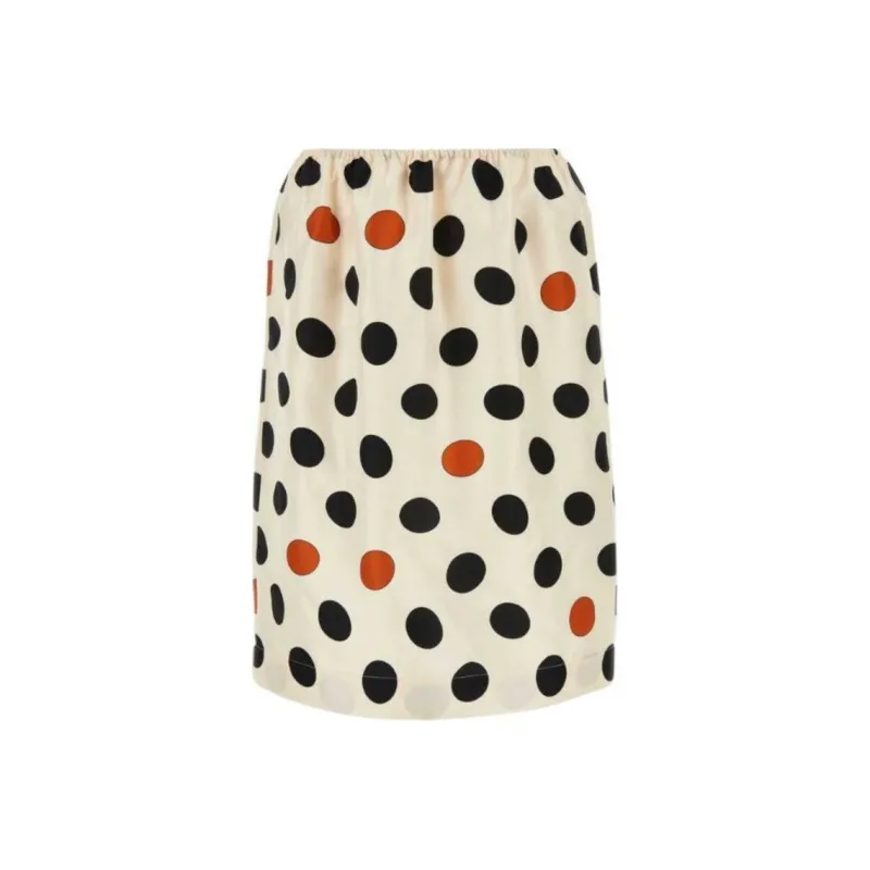 Bottega Veneta Rear Slit Polka Dot Printed Skirt-0