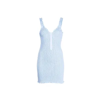 Alexander Wang Smocked Cotton Mini Dress