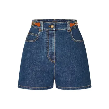 LOUIS VUITTON Denim Shorts Women's Denim Blue
