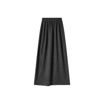 Emodues Casual Long Skirts Women's Dark Gray