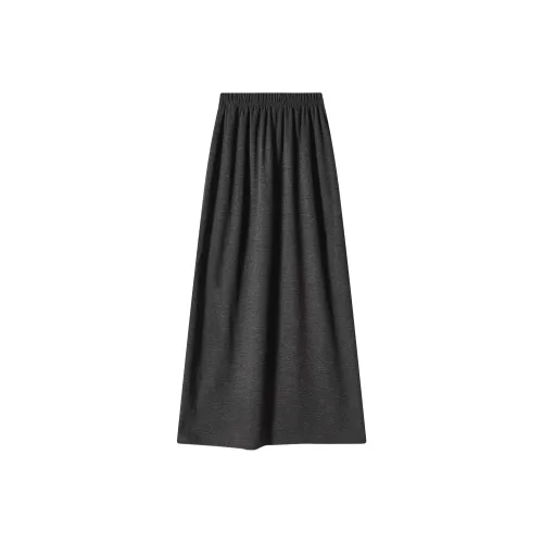 Emodues Casual Long Skirts Women's Dark Gray