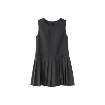 Fstudio Sleeveless Dress Women's Gray Stripes