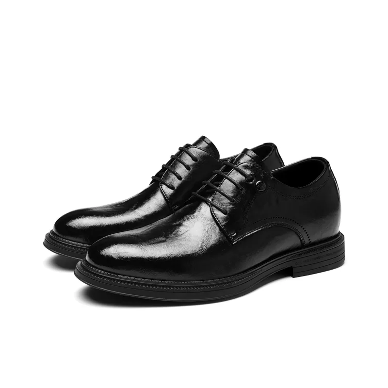 HLA Dress Shoes Men Low Top Black/Brown-1