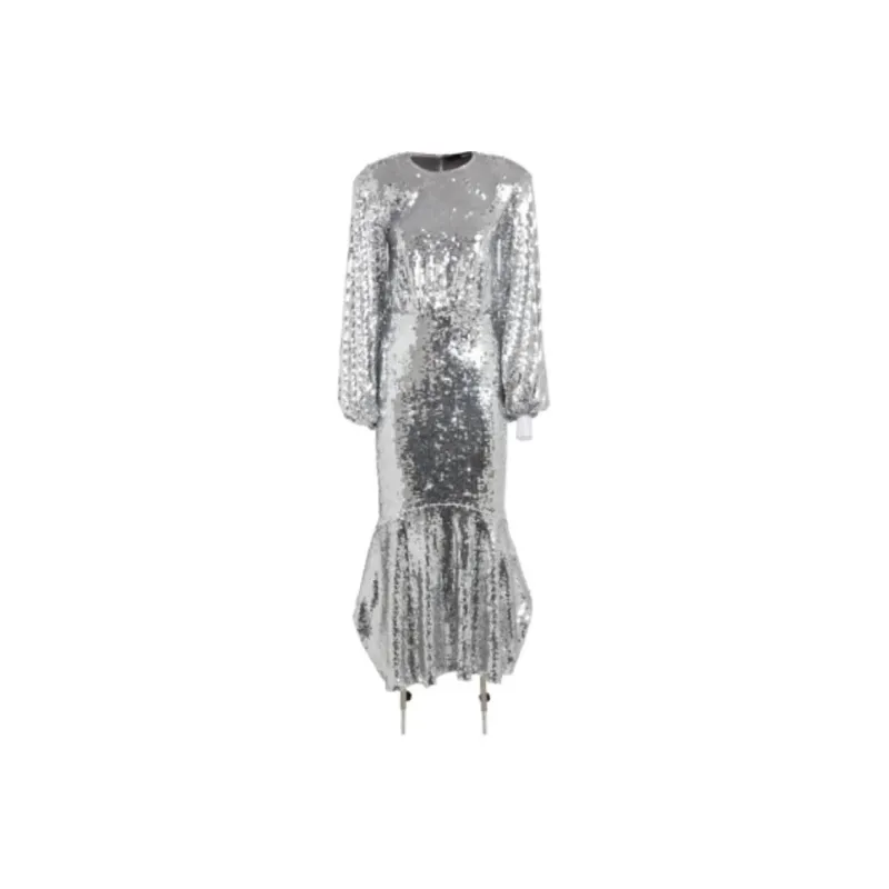 Rotate Long Sleeved Dresses Women's Silver-0