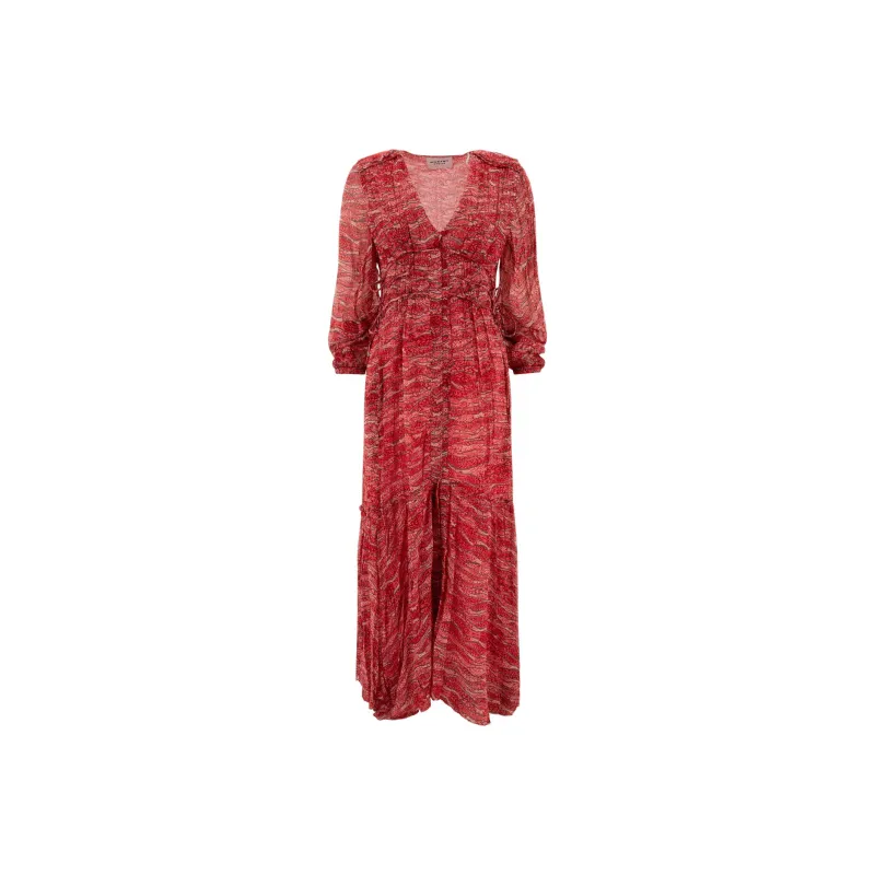 ISABEL MARANT ETOILE Long Sleeved Dress Women's Red-0