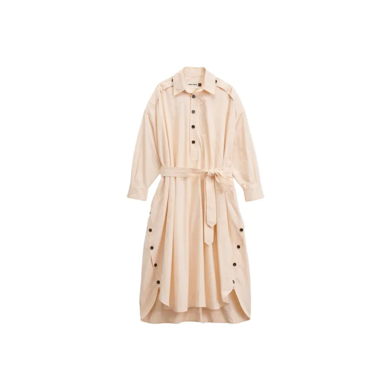 ZARA Long Sleeved Dress Women's Cream-0
