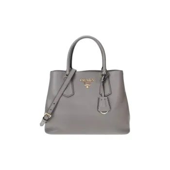 PRADA Calfskin Tote Bag, Shopping Bag, Shoulder Bag, Handbag Women's Gray