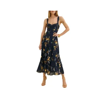 REFORMATION Sleeveless Dress Women's Marine Blue Print