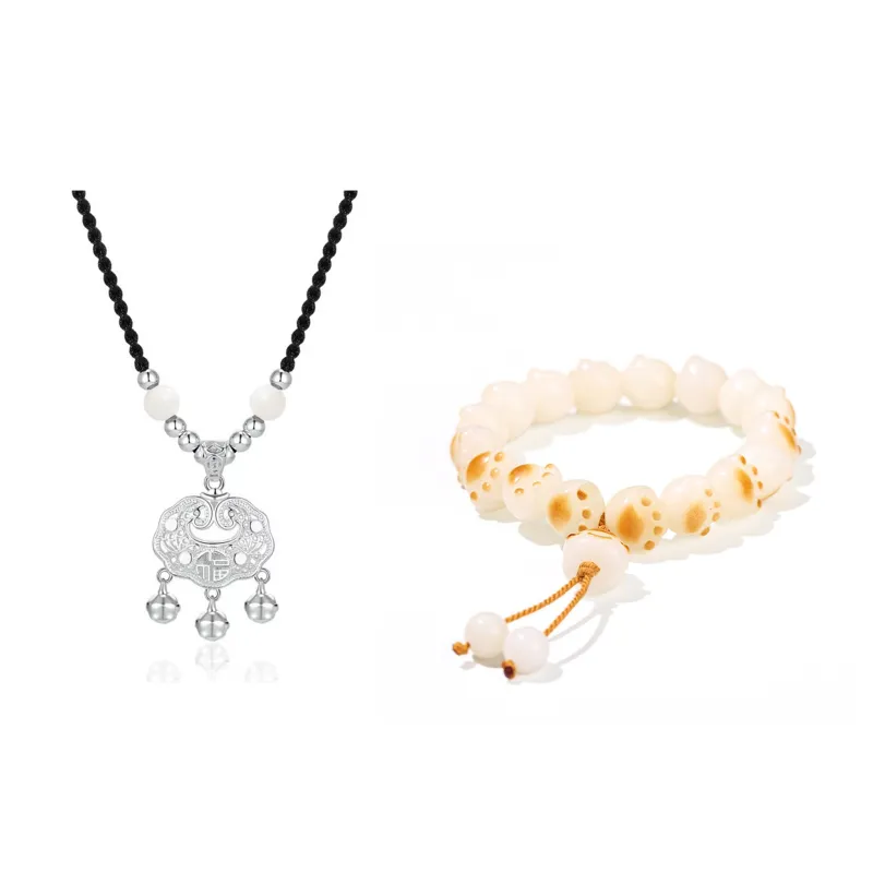 Welcome To The Treasure White Jade Bodhi Bracelets Unisex-6
