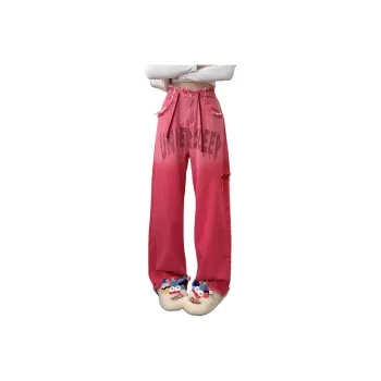 Wbwq Jeans Women's Rose Red Gradient