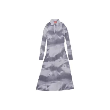 DIESEL M-Bridge Ribbed-Knit Flared Midi Dress