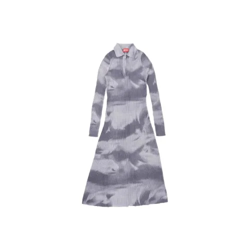 DIESEL M Bridge Ribbed Knit Flared Midi Dress