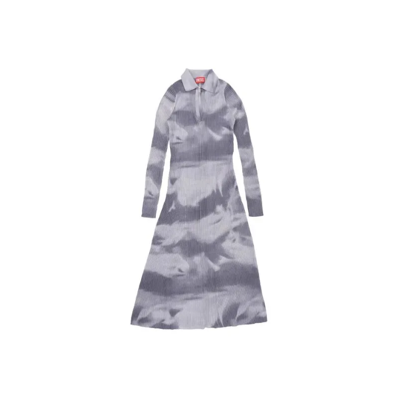 DIESEL M-Bridge Ribbed-Knit Flared Midi Dress-0