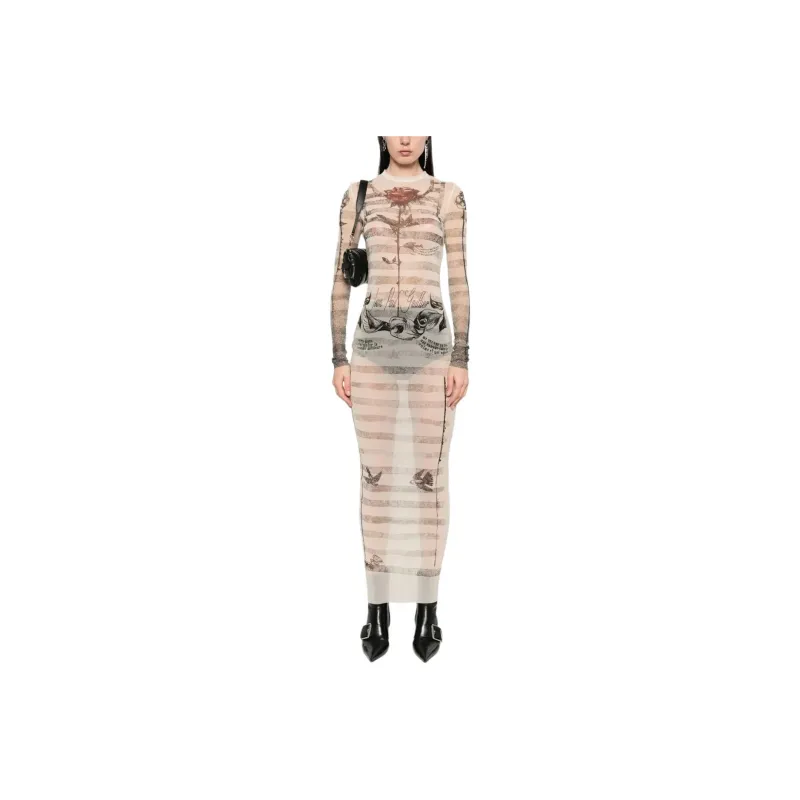 Jean Paul Gaultier Long Sleeved Dress Women's Natural-0
