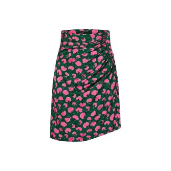 LOUIS VUITTON Carnation Print Ruched Skirt