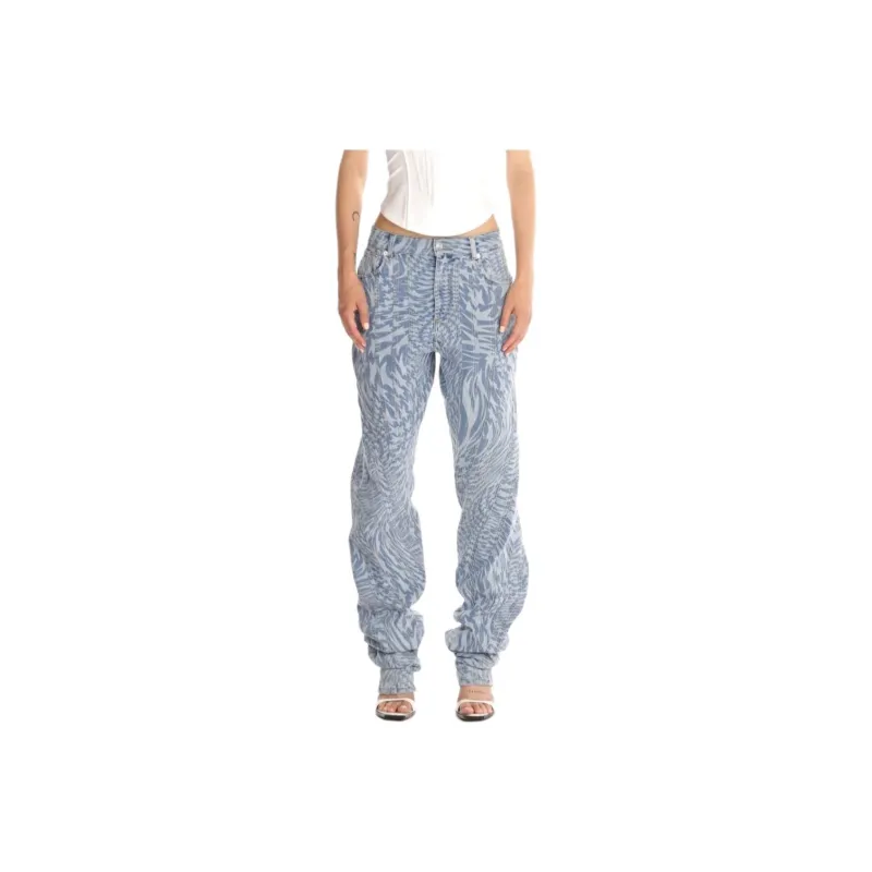 Mugler Star Printed Baggy Jeans-0