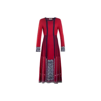 A LIFE ON THE LEFT Long Sleeved Dress Women's Burgundy