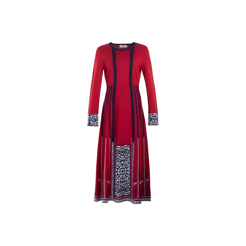 A LIFE ON THE LEFT Long Sleeved Dress Women's Burgundy-0