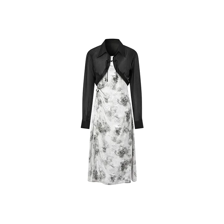 PEACEBIRD x Daria Song Daria Song Collaboration Collection Skirt Set Women's Gray Pattern-0