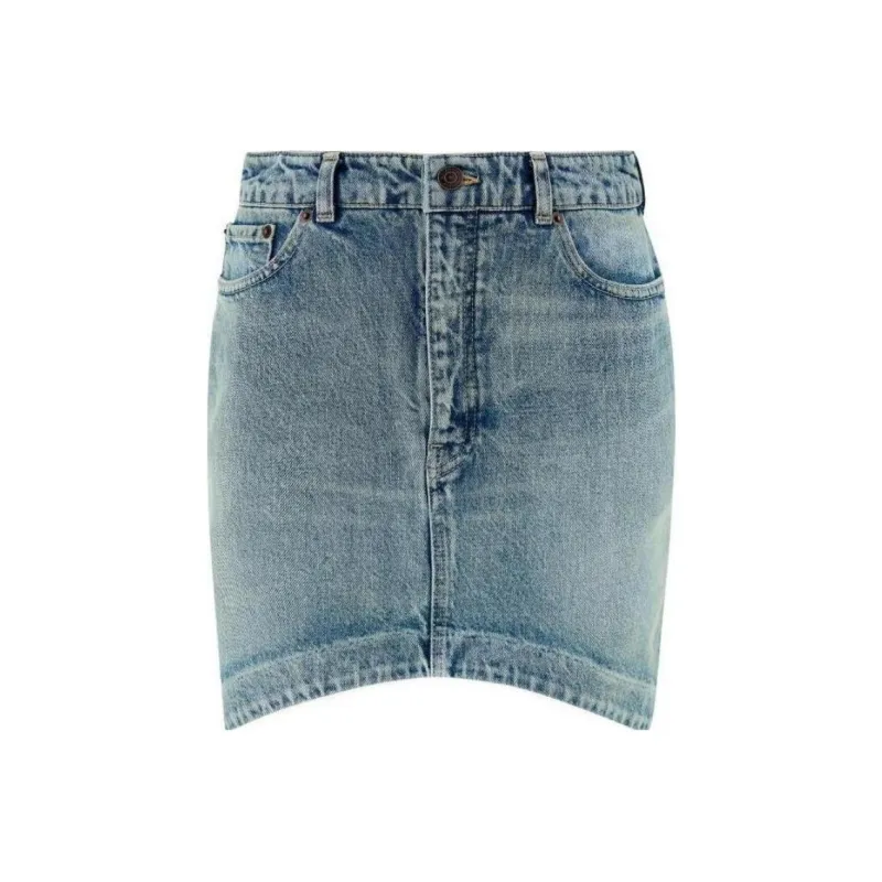 Balenciaga Denim Short Skirts Women's Blue-0