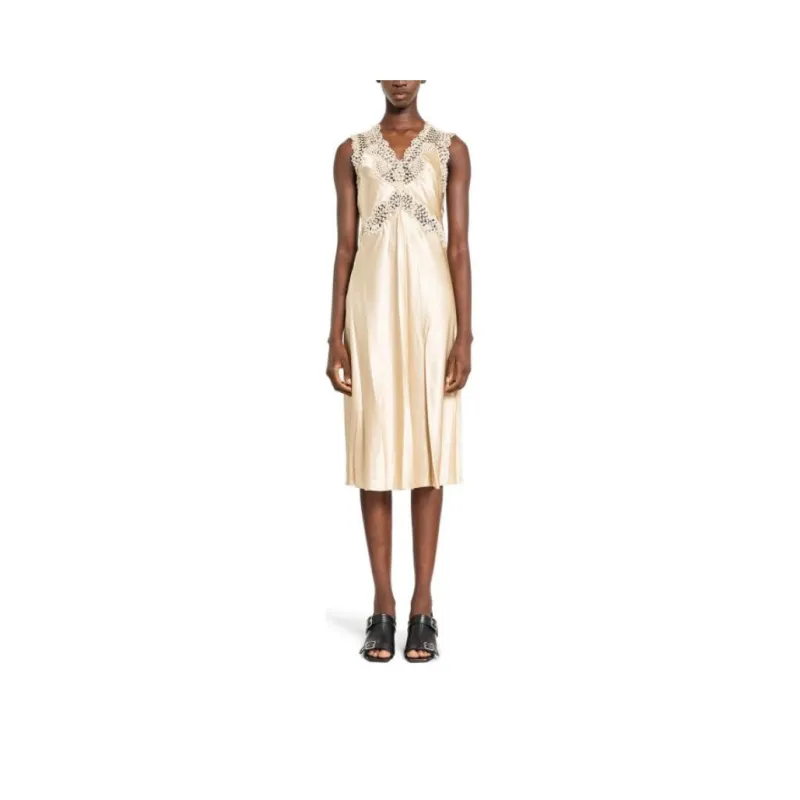 CELINE Sleeveless Dress Women's Yellow-0
