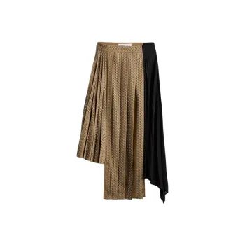 H&M Wool Blend Studded Skirt Dark Beige/Black