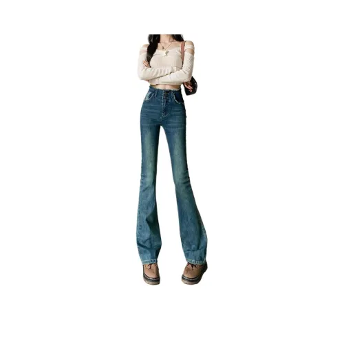 FAWENXIANGZI Jeans Women's Nostalgic Blue
