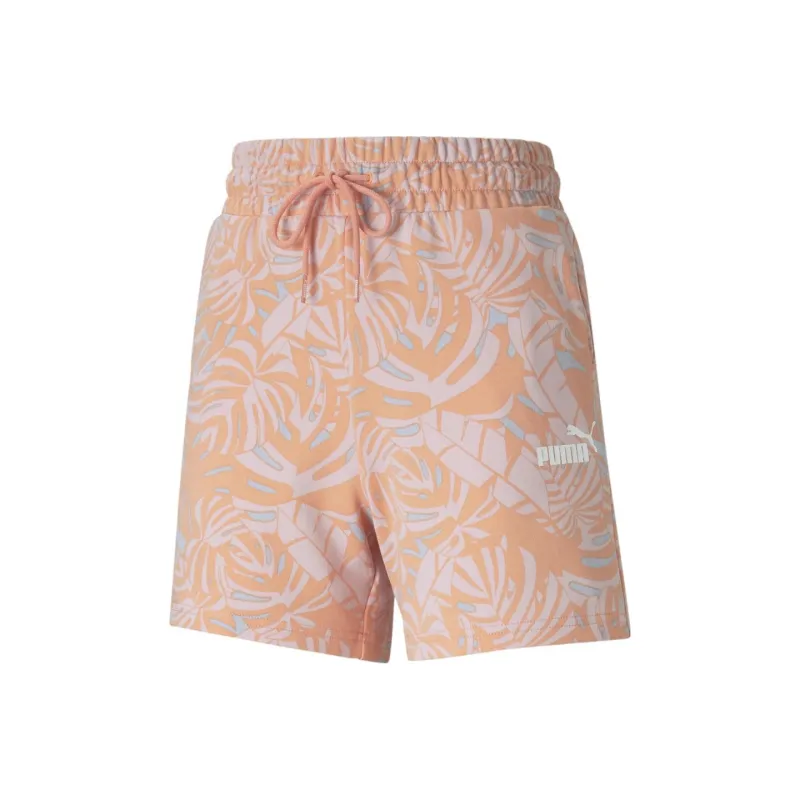 PUMA FLORAL VIBES High Waist Shorts Sports Shorts Women's Orange-0