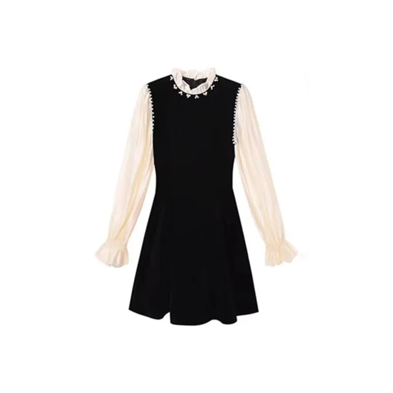 Incolore Long Sleeved Dress Women's Black-0