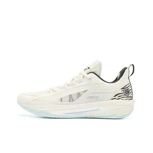 QIAODAN FE3.0 Support Rebound Lightweight Low Top Basketball Shoes Men's Ivory White Black