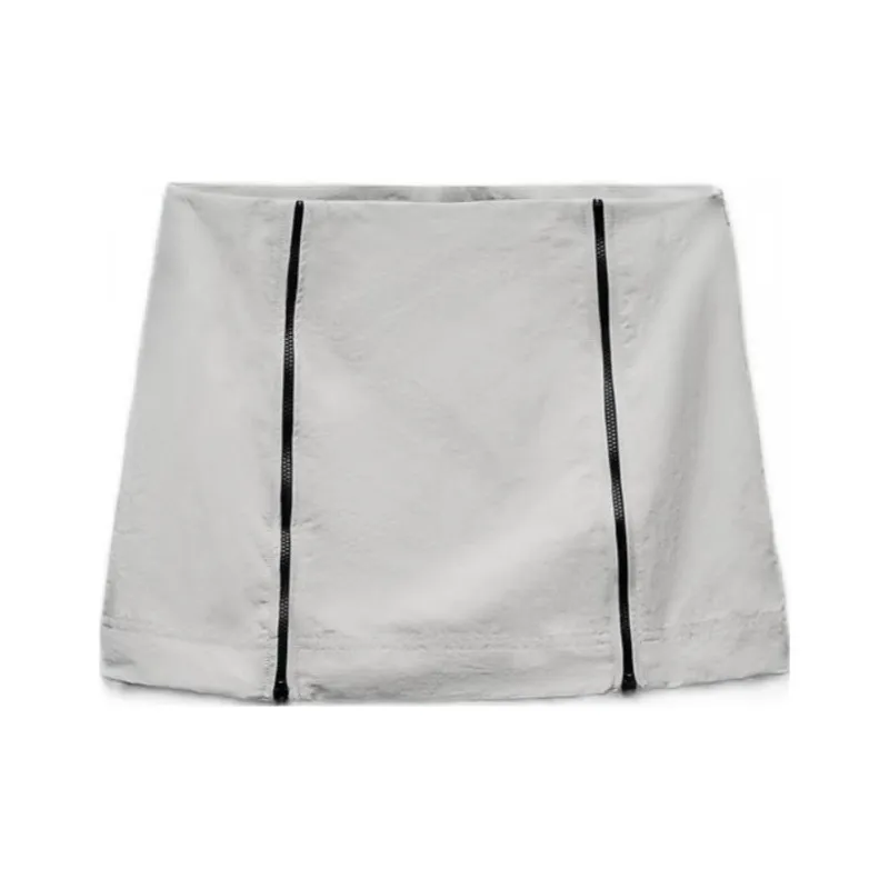 ZARA Casual Short Skirts Women's Blue Gray-0