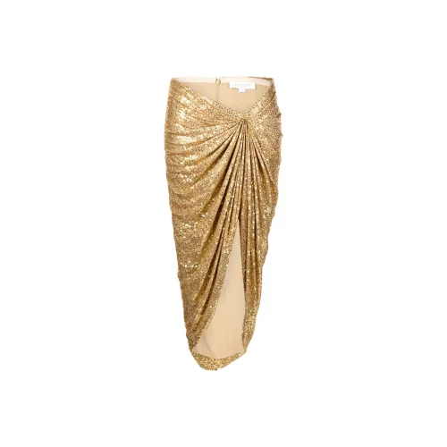 MICHAEL KORS Hand Embroidered Sequin Stretch Jersey Pareo Skirt