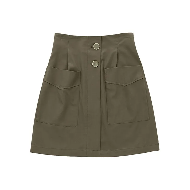 SOON FLOWER Cargo Short Skirts Women's Grass Green-0