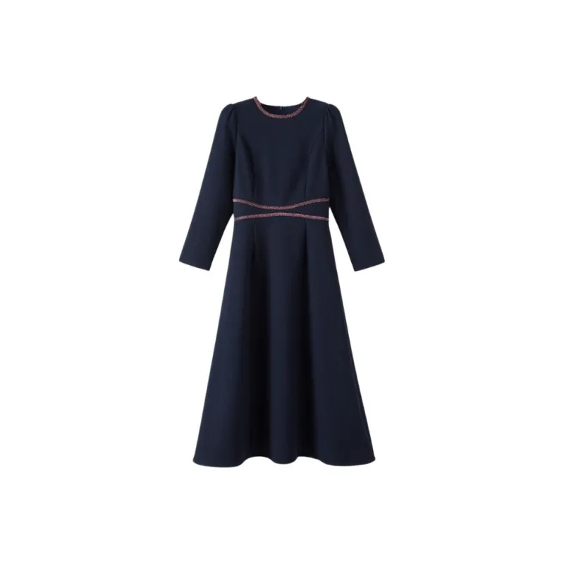 Late White Dress Women's Dark Blue-0