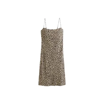 Abercrombie＆Fitch Slip Dress Women's Leopard Print