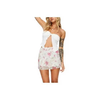 PRINCESS POLLY MOREAU MINI SKIRT Casual Short Skirts Women's Pink/White/White/Pink