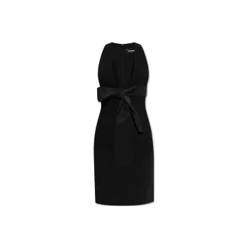 DSQUARED 2 Bow Embellished Sleeveless Mini Dress