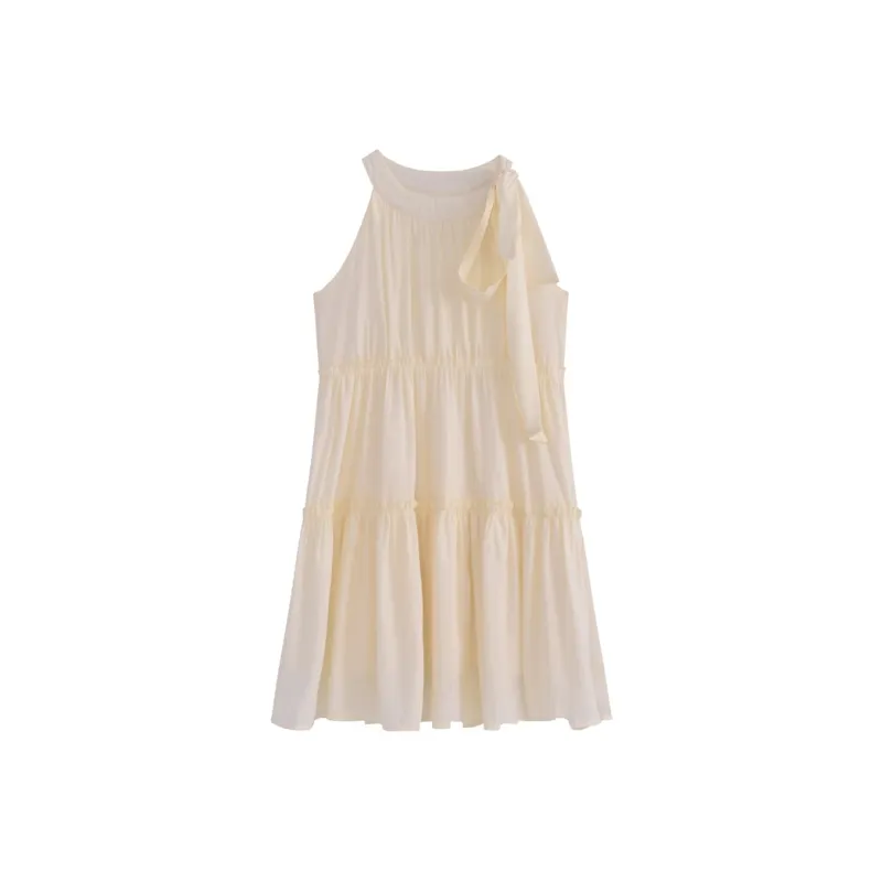 MIMOSA CHUR Sleeveless Dress Women's Cream Beige-0