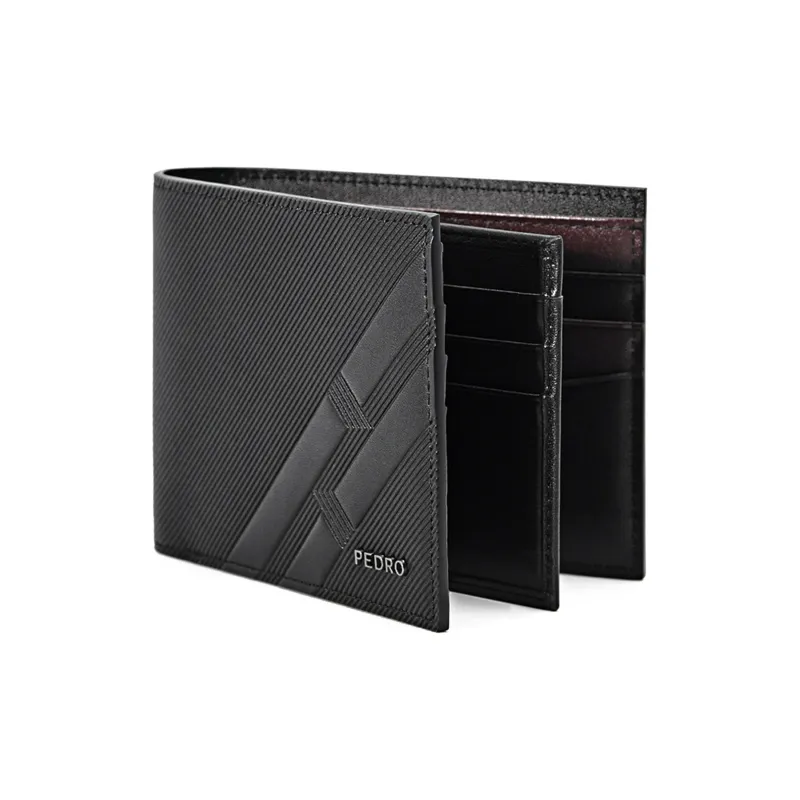 PEDRO Cow Leather Wallet Men's Black/Dark Umber-2