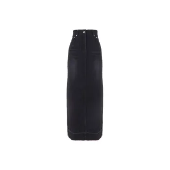 Sacai Pleated Midi Denim Skirt
